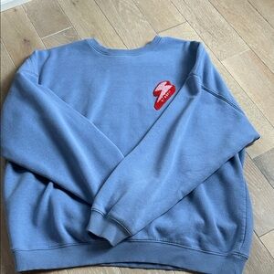 Cozy Blue Sweatshirt with Red Accent